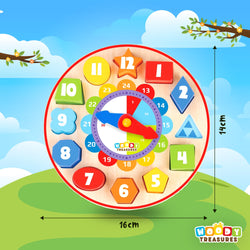 Sorting Toy Wooden Teaching Clock for Kids