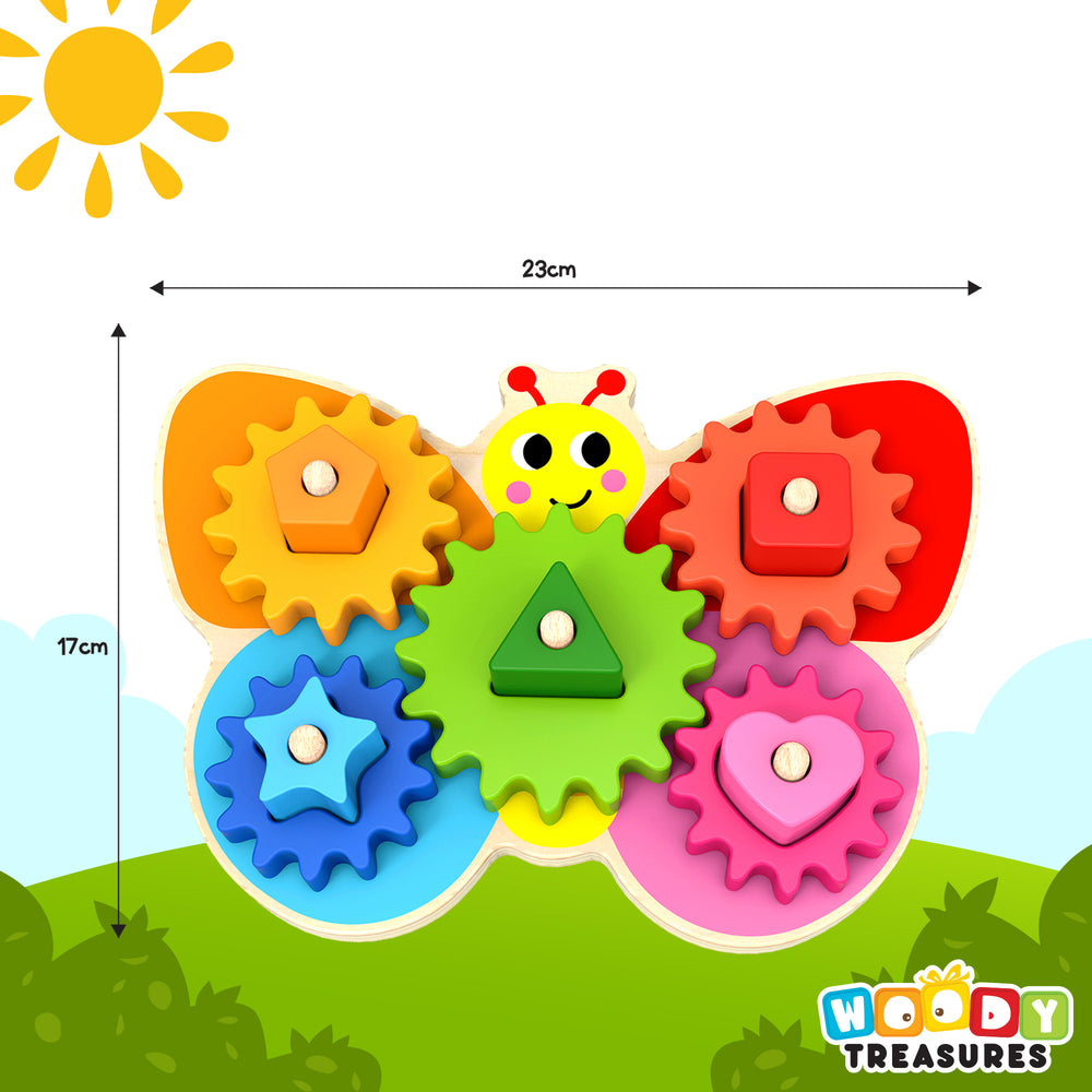 Butterfly Gear Game Wooden Toy for Toddlers